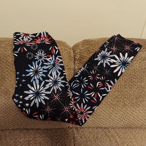 Nwot's Lularoe Floral Fireworks OS Leggings
